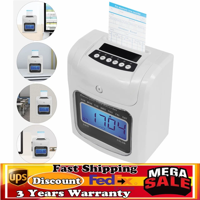 LCD EMPLOYEE ATTENDANCE Machine Time Clock Office Punch Card Machine+