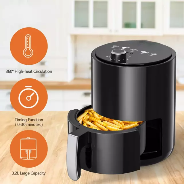 1200W Air Fryer 3.2L Digital Kitchen Oven Oil Free Low Fat Healthy Frying Cooker