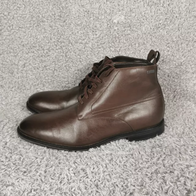 CLARKS ANKLE BOOTS Mens Uk 9 Brown Leather Goretex £39.99 - PicClick UK