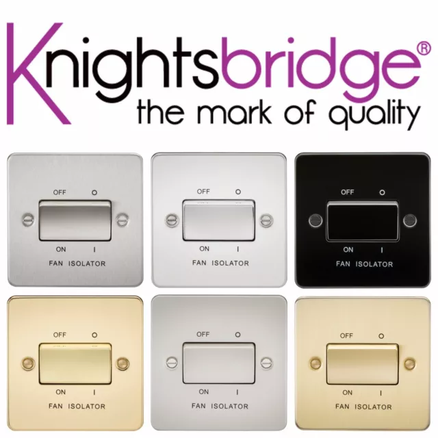 Knightsbridge Flat Plate 10A 10 Amp 3P 3 Pole 1 Gang 1G Fan Isolator Switch