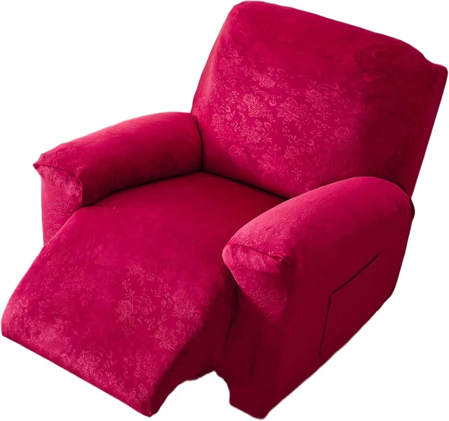 Copripoltrona Relax In Velluto Elasticizzato - Rosa, 1 Posto, Con Tasche