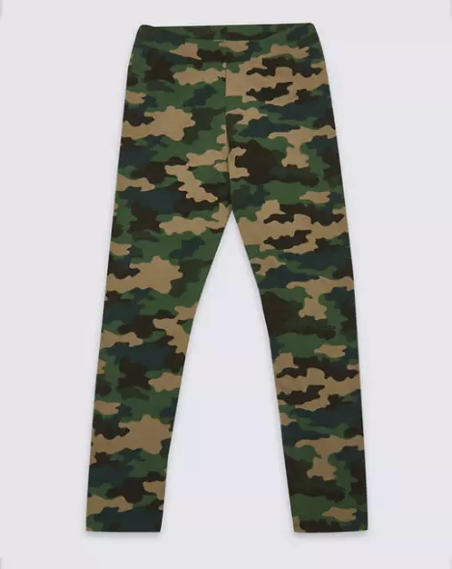 NEW Girls Camo Leggings Ex M&S Age 4 to 16 Years