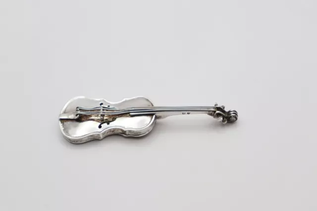 Vintage Silver Miniature Violin Model 2