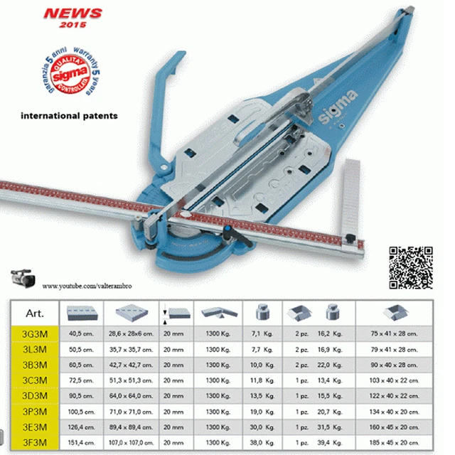 Sigma 3C3M MAX Professional Tile Cutter 72cm NEW 2017 MODEL