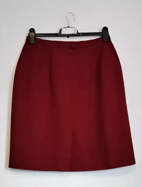 Ladies st. Michael Marks & Spencer Red Pencil Skirt sz 14 Pure new wool Waist 29 3