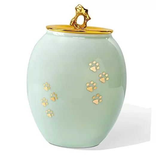 Medium Pet Urns for Dogs Ashes, Ceramics Pet Urn for Dog Ashes, Cat Medium Paw