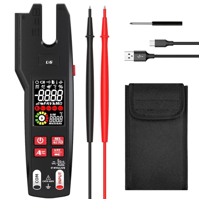 BSIDE S4X Testeur de Tension AC Rechargeable Stylo Détecteur de Tension Sans Contact avec Grand Écran Couleur Testeur de Fuite Électrique 12V-300V Détecteur de Fil Sous Tension avec Lampe de Poche