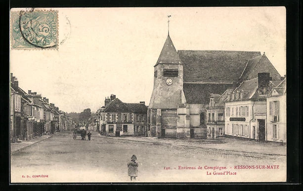 CPA Ressons-sur-Matz, La Grand´Place