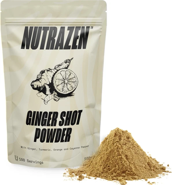 GINGER AND TURMERIC Shot Powder 100 Servings | Drink Supplement With Orange,... £18.50 - UK