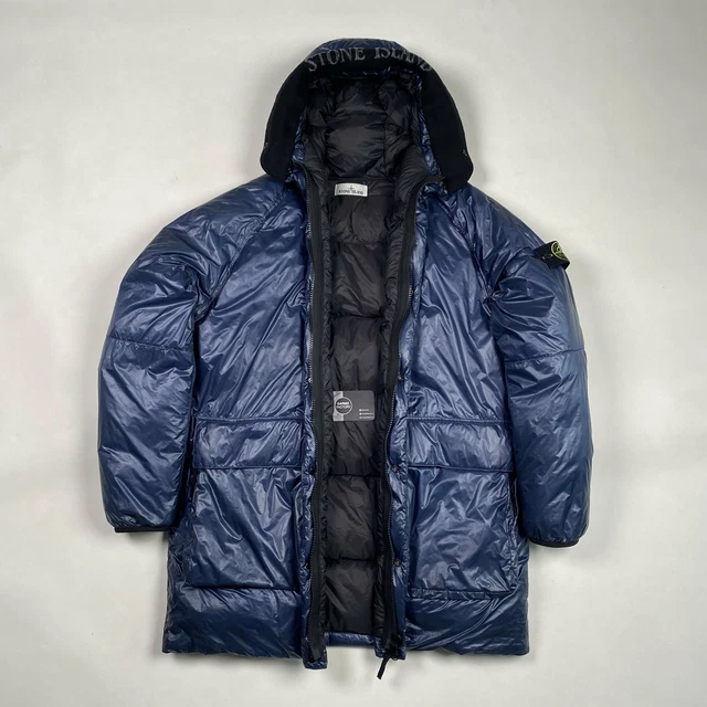 STONE ISLAND PERTEX Quantum Y Down Long Jacket Blue XL