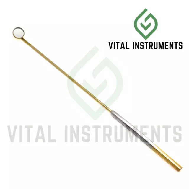 Laryngeal Mirror #1 Handle Boilable Custom-Made Gold German Dental Instrument