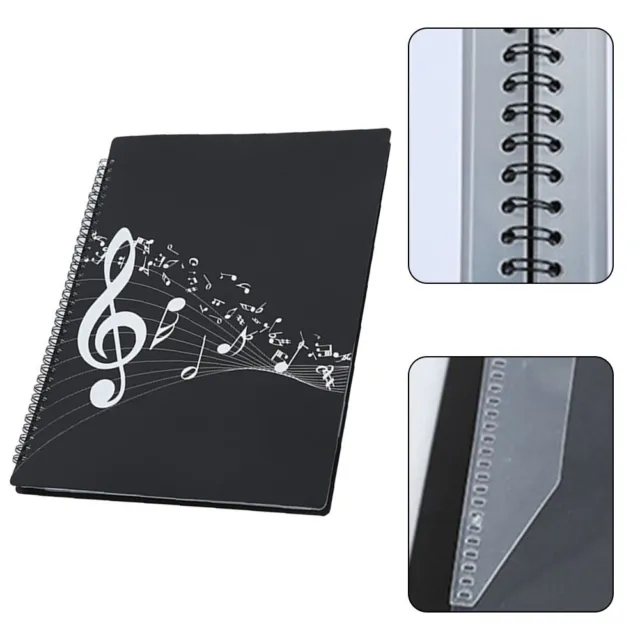 Flexible 40 Pages Music Sheet Organizer A4 Music Score Folder with Loop Buckle