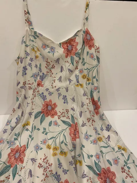 Old Navy Dress Womens XL White Pink Floral Mini A-line Sundress Elastic Ad Strap