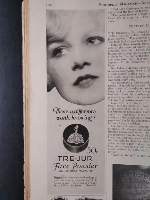 Tre-Jur Face Powder 1926 Original Ad Rare VHTF Flapper Art Skin Makeup