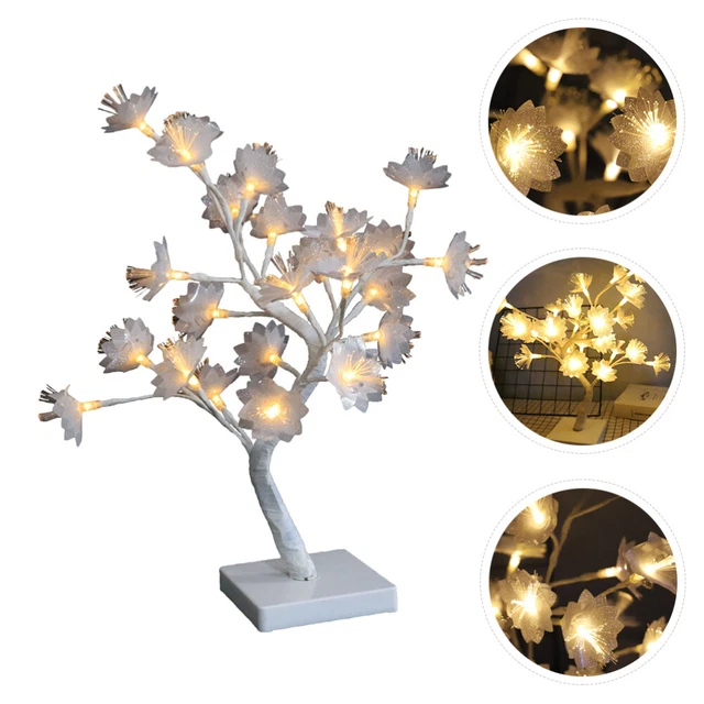 Generic Remote Control Flower Tree Lamp - LED Decorative Rosé