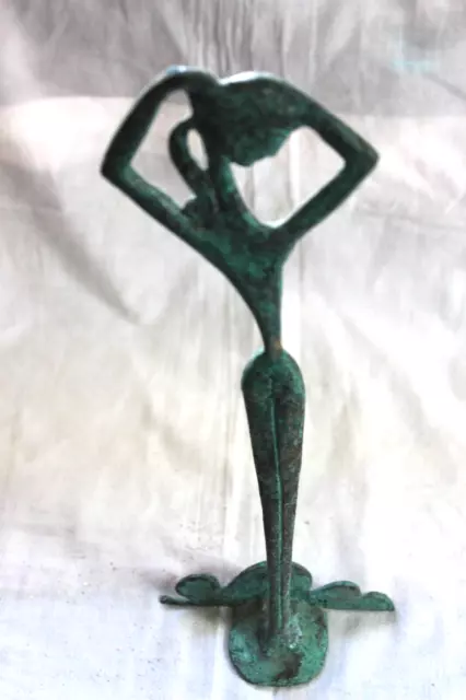 Frederick Weinberg Style Metal sculpture Etruscan Amphitrite sea goddess patina 2