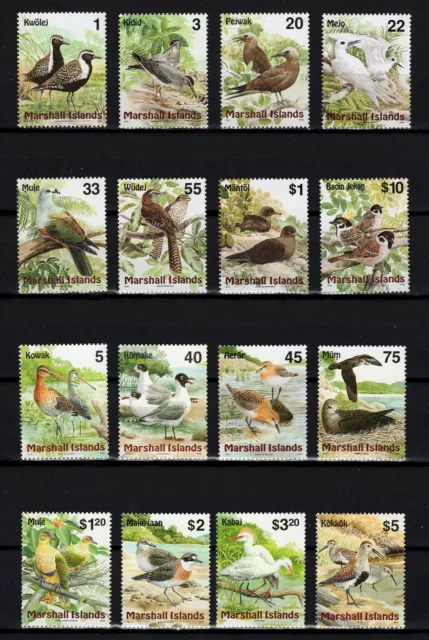 Marshall Islands, Scott # 682-689 & 714-721, Full Set Of 16 Various Birds, Mnh