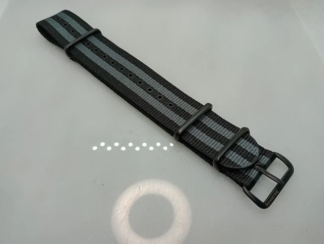 NEW GECKOTA ZULUDIVER 22mm Nylon Black Grey Divers Military Watch Strap ...
