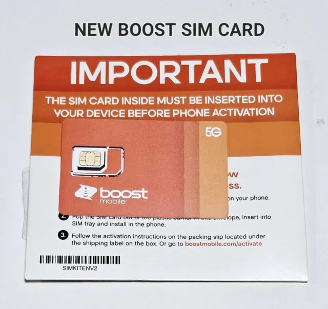 NEW Boost Mobile Sim Card - 5G - Expanded Network-TN For iPhone & Android - 5G