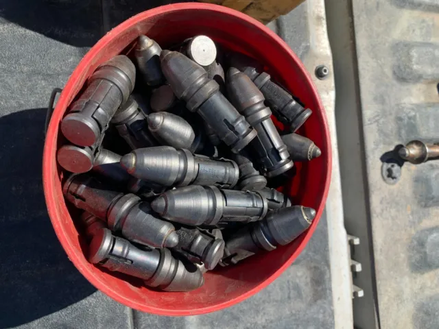 Bucket of 50 carbide tipped auger bits/bullet teeth/rock trenching bits