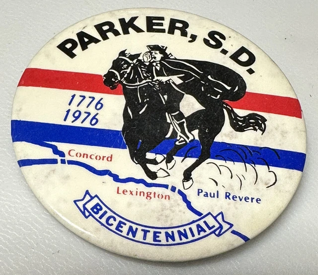 1976 PARKER SOUTH Dakota Bicentennial Paul Revere History SD Pin