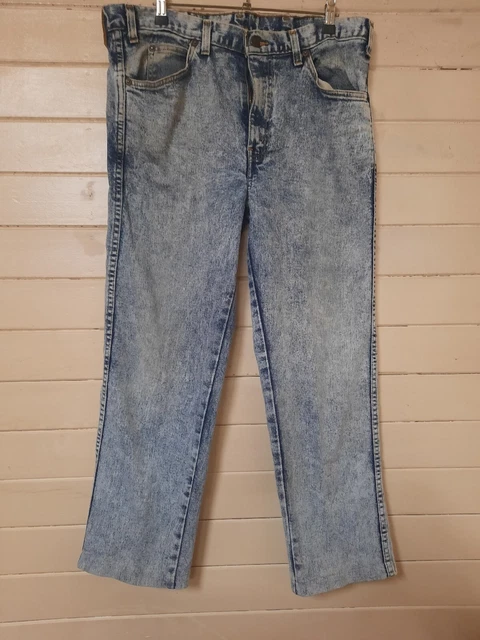 Vintage Orange Tab Levi's 547 Jeans Mens  Blue Straight Acid Wash 36"