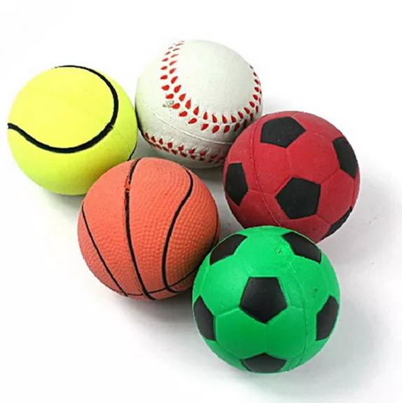 Set Of 6 Mini Stress Sports Balls Basketball Soccer Tennis Baseball Ball Squeeze