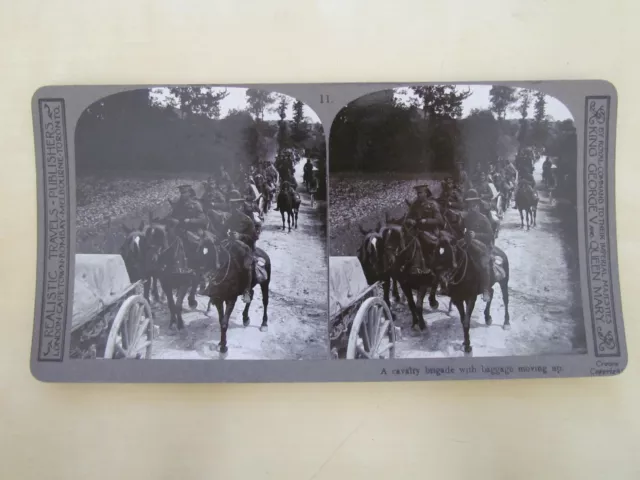 Ww1 Stereoview - A Cavalry Brigade With Baggage Moving Up