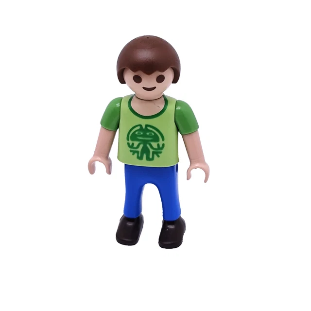 Figurine Playmobil 3191 - Petit Garçon Moderne Tee-shirt Vert Pantalon Crème
