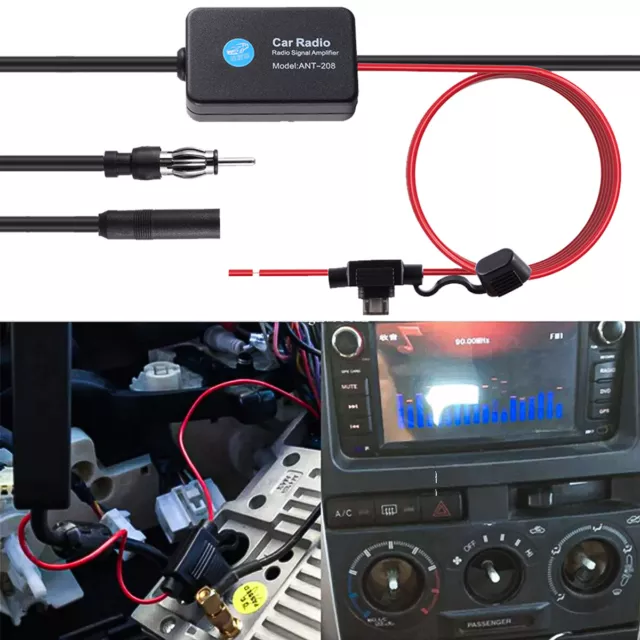 Car Auto Stereo FM & AM Radio Signal Antenna Aerial Signal Amp Amplifier Booster