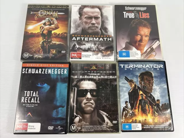 Arnold Schwarzenegger x 6 DVD Conan/aftermath/true lies/total recall lot