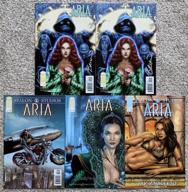 Lot of 5 Aria 2 3 4 Image Comics Jay Anacleto Sketchbook 1 Brian Haberlin Signed