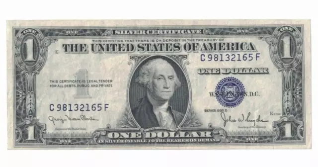 1935 D US $1 Dollar Silver Certificate CF Block Clarke Snyder Bank Note HC132165