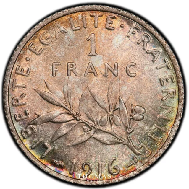 Coin - France - 1 franc semeuse 1916 - PCGS MS 65 - Roty