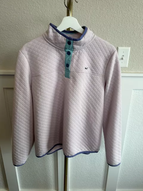 VINEYARD VINES Shep Shirt Womens XL Gray Quilted 1/4 Zip Pullover Hand Pockets