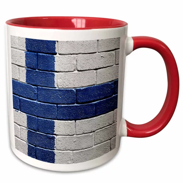 3dRose National flag of Finland painted onto a brick wall Finnish Mug