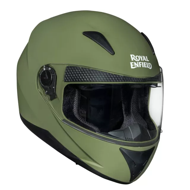 ROYAL ENFIELD CERTIFIED Full Face Helmet with Clear Visor Battle Green