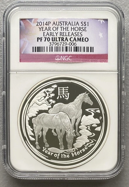 Australia 2014 Silver Horse - NGC Proof70 UC Australian