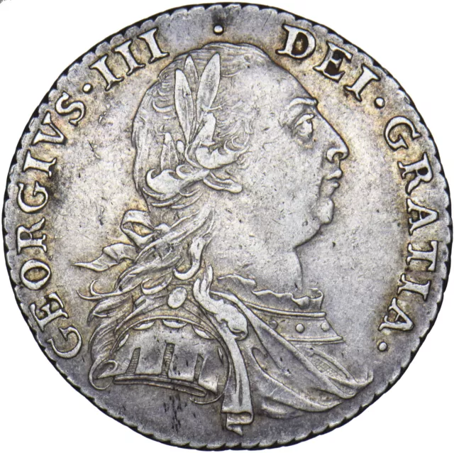 1787 Shilling - George III British Silver Coin - Nice