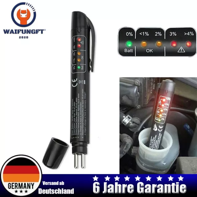 DOT3 DOT4 Auto Bremsflüssigkeitstester Wassergehaltstester mit 5 LED-Anzeigen DE