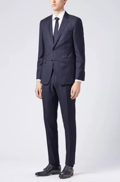 Hugo Boss Men's 'T-Royston/Waine1' Extra Slim Fit Textured Wool Blue Suit 38R