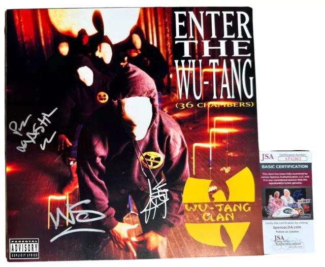 Wu Tang Clan Signed Vinyl Record Jsa Coa 36 Chambers Method Man +2