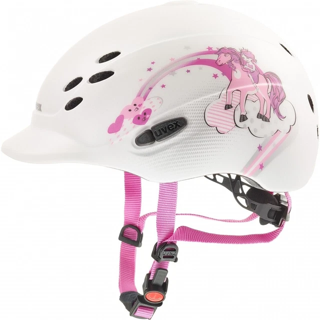 Reitkappe Kinder Reithelm ONYXX Princess Uvex weiß matt XXXS-XS (49-54cm) rosa