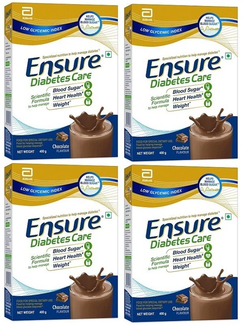 Ensure GLUCERNA-SR Cioccolato in polvere 400 GM Scatola (CONFEZIONE DA 4)