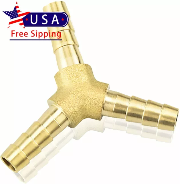 5/16'' ID Hose Brass Hose Barb 3-Way Y-Shaped Hose Fitting Intersection 1PC