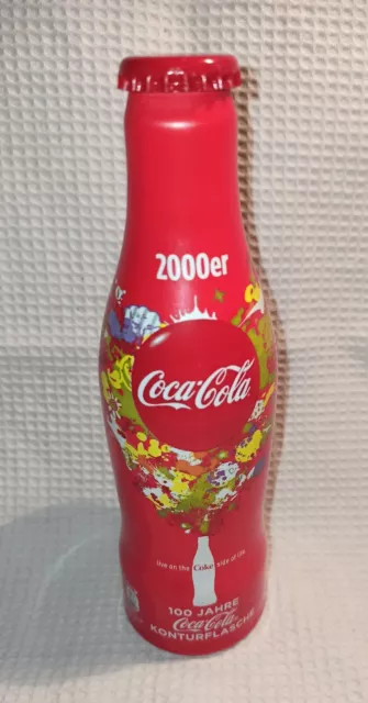 Coca-Cola 2000er Aluminium Alu Flasche  100 Jahre Konturflaschen