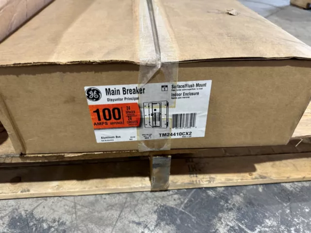 New Ge 100 Amp Main Breaker 24 Space 208V/120V Panelboard Panel Load Center 240