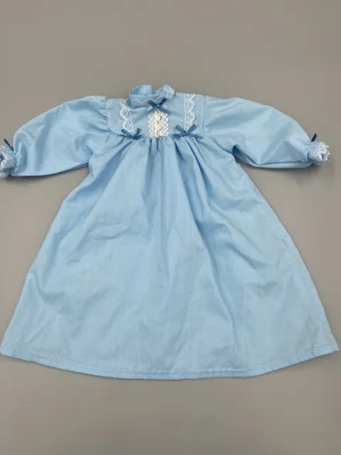 Baby Doll Clothing Light Blue Old Fashioned Style Nightgown W/ Blue Ribbon Bows