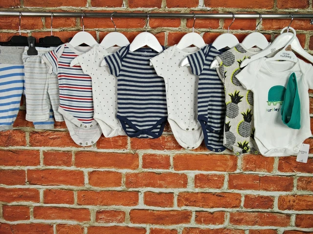 Baby Boy Bundle Age 0-3 Months Next M&S Nutmeg Bodysuit Romper Trousers Set 62Cm