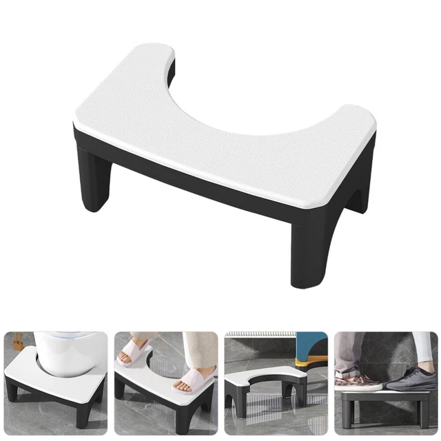 Sgabello per WC in Legno, Poggiapiedi con Altezza Regolabile, in Bambù, in Legno, Antiscivolo